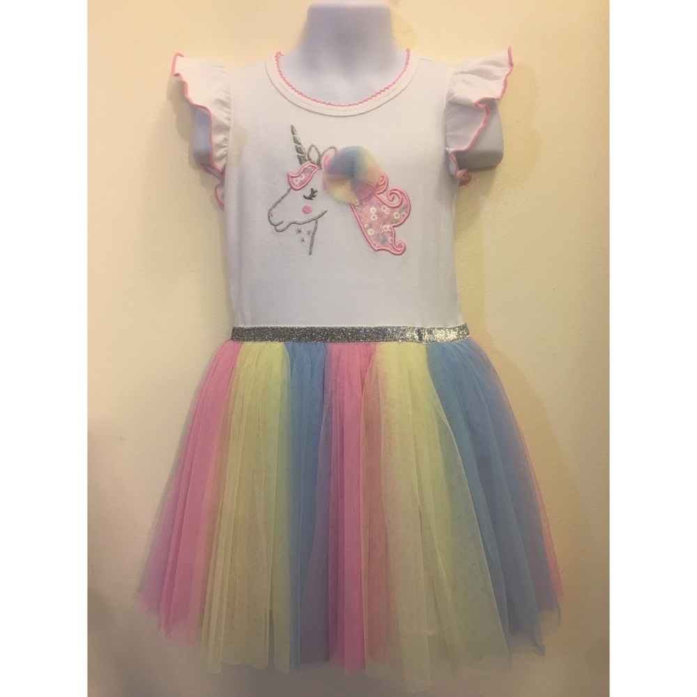 Bonnie Jean Girls Unicorn Dress 12M 18M 24M 3T 4T - Picture 2 of 4